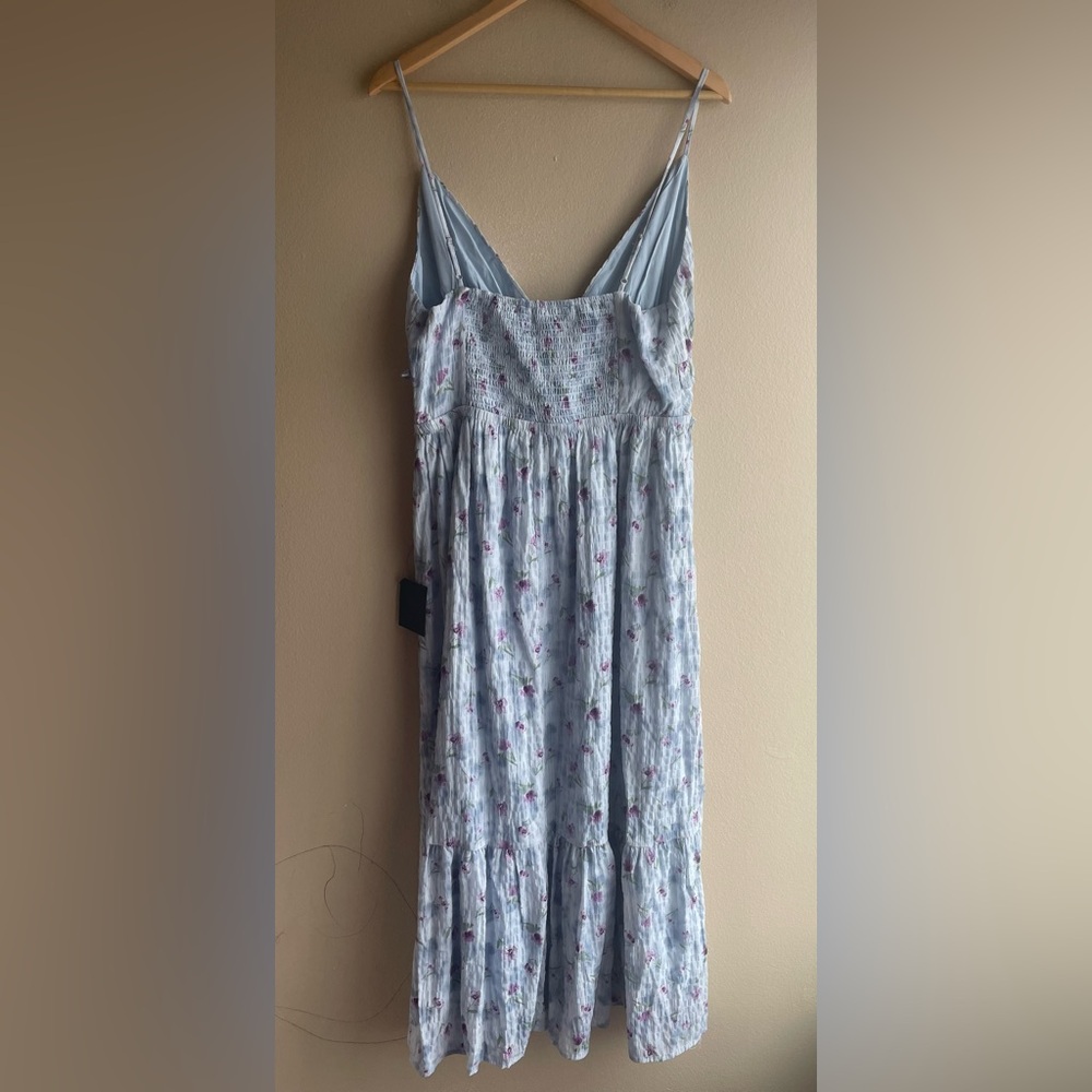 New Lulus Women Floral Blue Maxi Dress Size XL - Picture 5 of 10